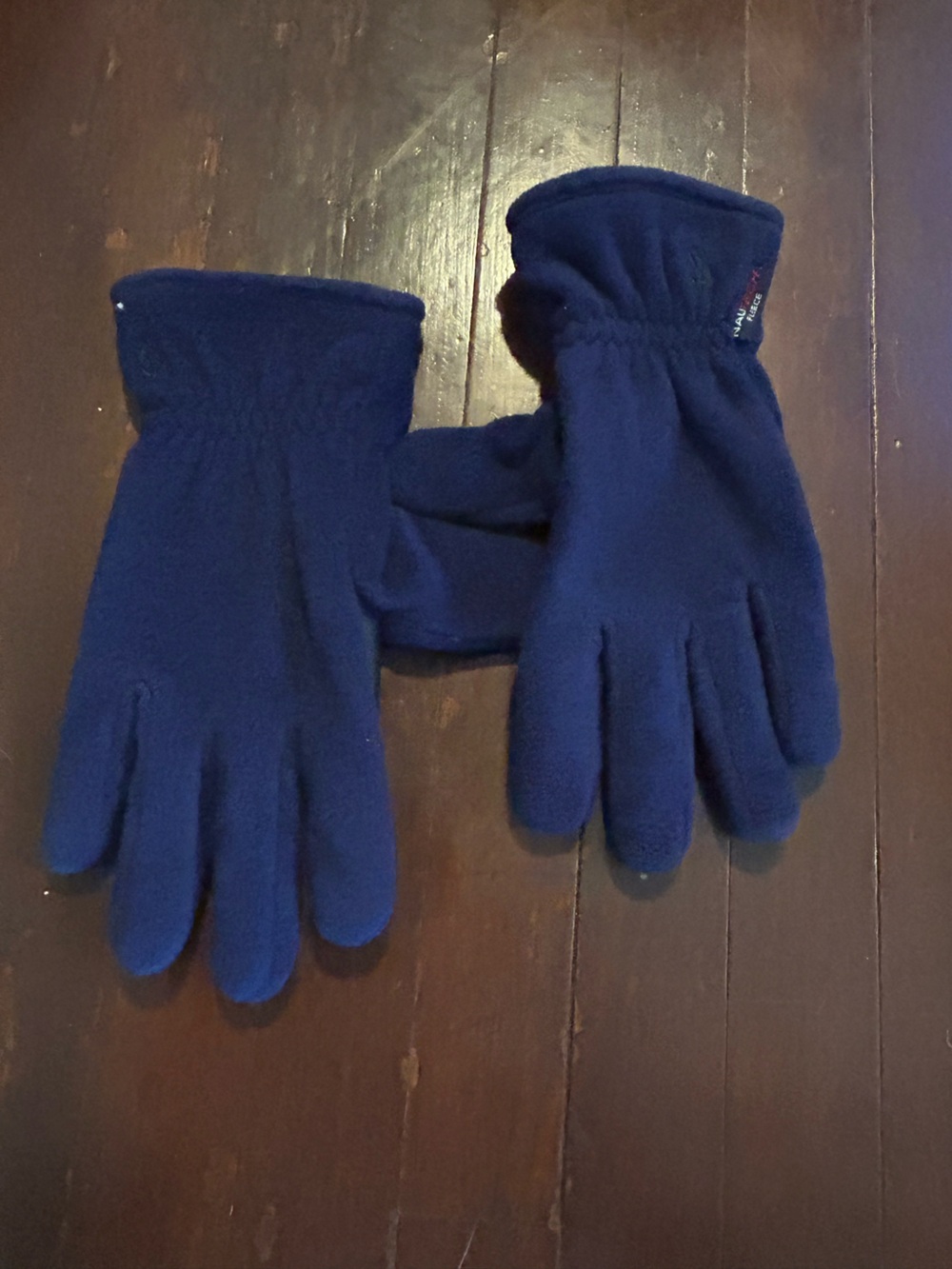 Nautica Men’s Blue Fleece Lined Wrist Gloves, Warm Winter/Fall, Size L